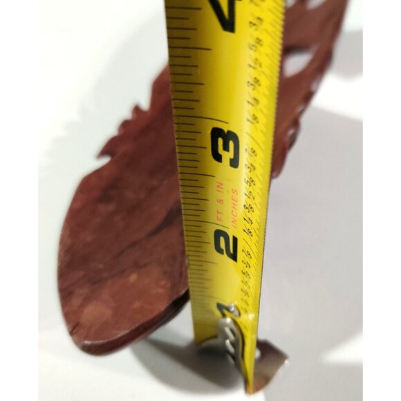 VINTAGE Folk Art Hand Carved Wood Face Tribal Wall Art Woman Long Mask 13.5x3" - Picture 15 of 15